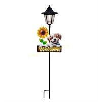 Crosslight $35 Retail Welcome Dog Sunflower Solar