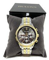 Mens Bulova Two Toned Chronograph Watch