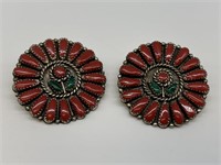 Sterling Silver Native American Earrings.
