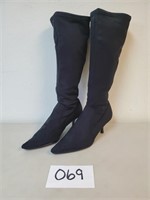 Vtg A. Marinelli Embroidered Black Boots - Size 8