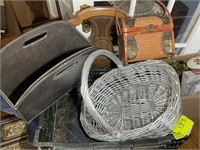 CRATE CONTAINING DECORATIVE BASKETS