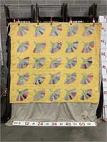 Yellow fan quilt (81X73.5 inches)