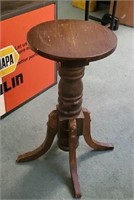 Round wood display table approx 32 inches tall