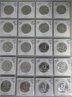 (20) 1963 UNC/BU Franklin Half Dollars.