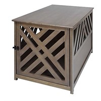 Casual Home Wooden Lattice Pet Crate, End Table, T