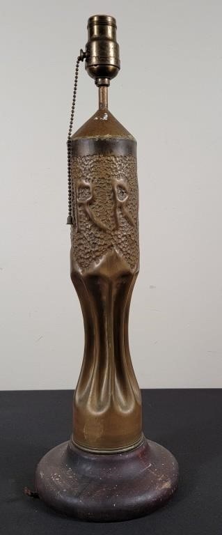 WWII Era Trench Brass Embossed "Arras" Lamp