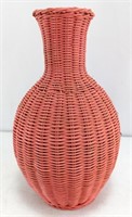 Pink Boho Wicker Vase