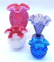 Fenton Glass Hobnail Vases.