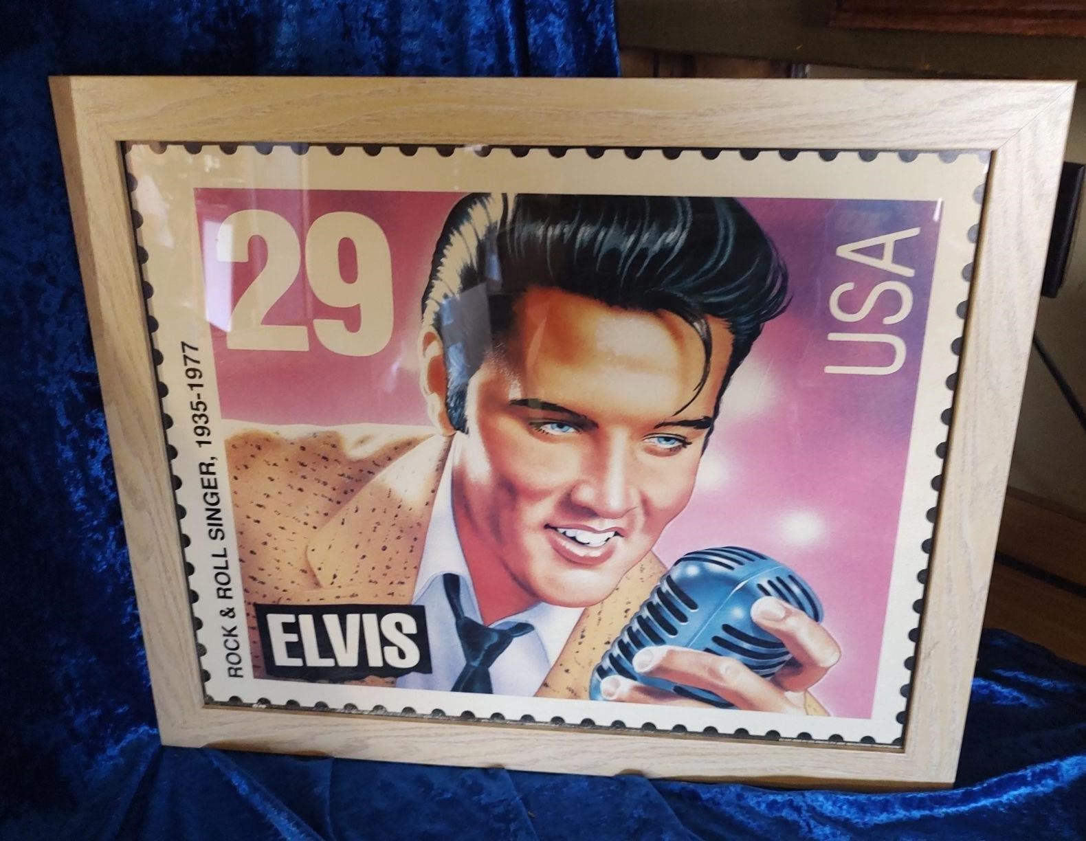 ELVIS PRESLEY stamp framed art