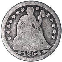 1854 o Seated Liberty Dime