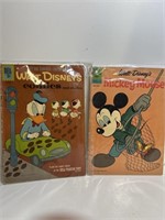 2- vintage Walt Disney Comics Donald Duck Mickey
