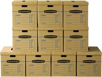10-Pack Large Moving Boxes  Tape-Free Handles