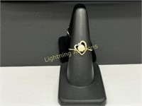 10K YELLOW GOLD PEARL AND DIAMOND ACCENT RING