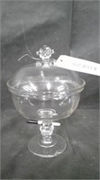 LIDDED GLASS CANDY DISH