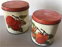 (2) Vintage Ballonoff Kitchen Canisters