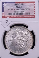 1883 O NGC MS62 MORGAN DOLLAR