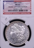 1881 S NGC MS62 MORGAN DOLLAR