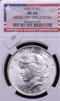 1922 D NGC MS64 PEACE DOLLAR