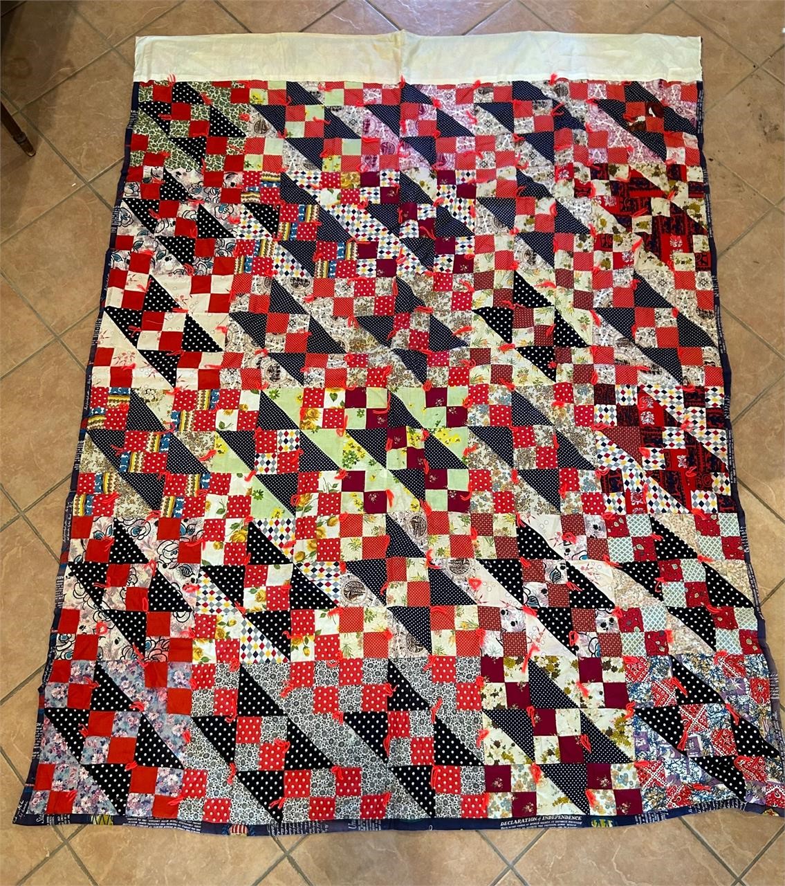 Scrap Quilt with Americana Back