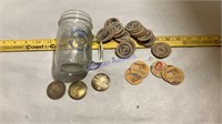 Bancroft centennial items & Milk bottle caps