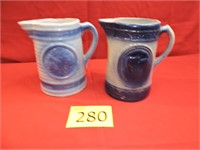 Two Vintage Clay City Pottery Pitchers
