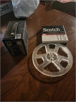 Vintage Brownie camera box camera, film and reel