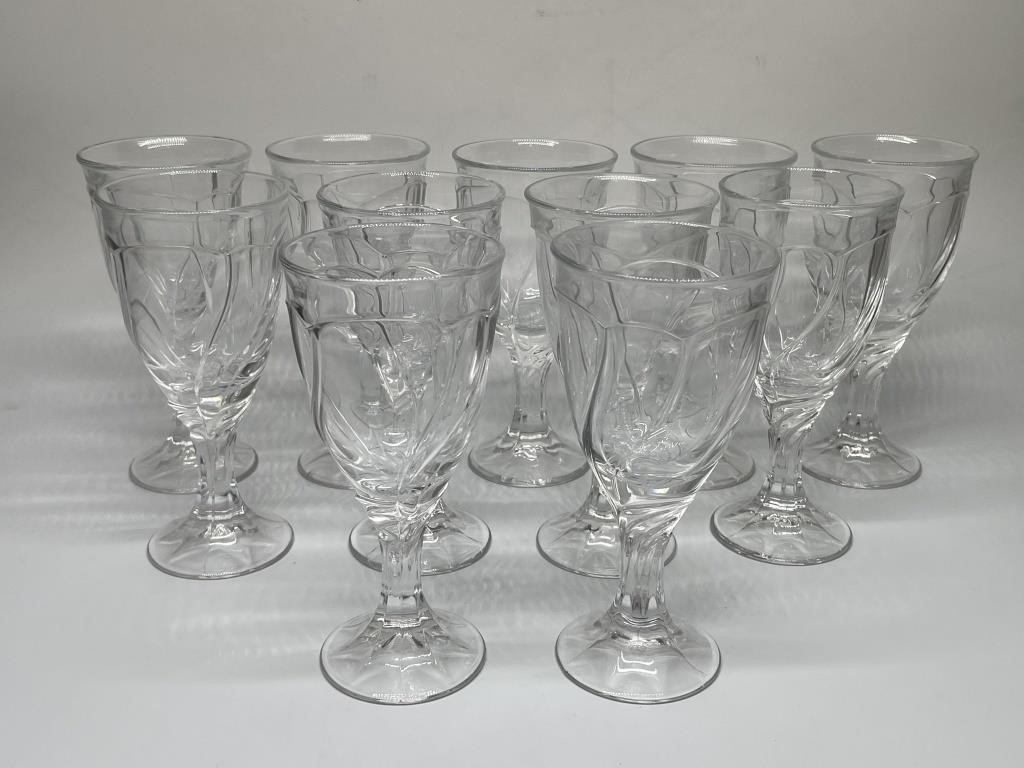 (11) Sweet Swirl-Clear by Noritake Water Goblets