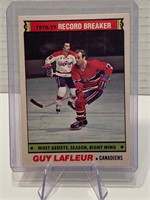 Guy Lafleur 1977/78 Record Breaker Card NRMINT