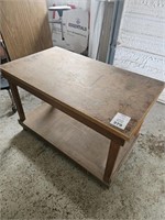 Wooden Table with bottom shelf