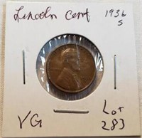 1936S Wheat Cent VG