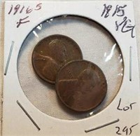 1915 1916S Wheat Cents