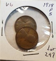 1918PS Wheat Cents