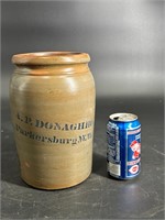 1 GALLON AP DONAGHHO STONEWARE JAR PARKERSBURG