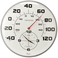 Taylor Patio Thermometer and Clock (18-Inch).