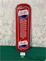Vtg Pepsi-Cola Thermometer Metal Sign