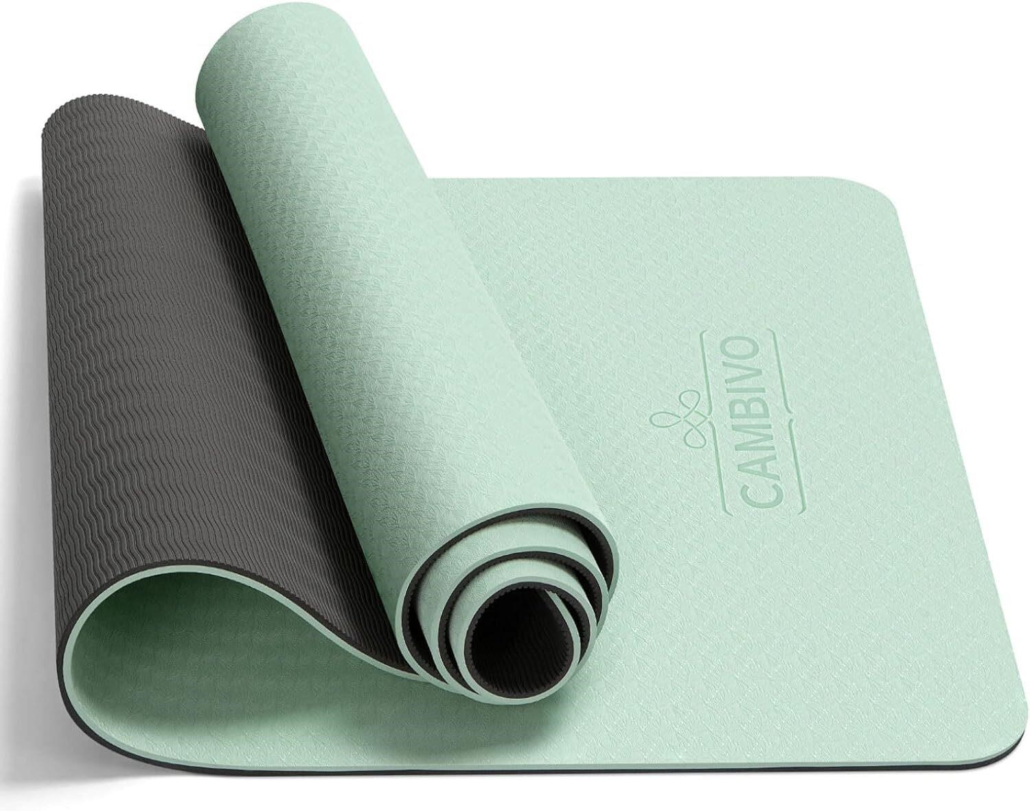 CAMBIVO Yoga Mat  72x24  Mint Green+Gray