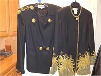 2 BLACK AND GOLD DRESS JACKETS