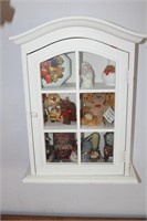 White Wall Cabinet with Contents