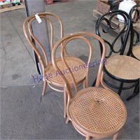 2 chairs- brown w/ mesh seat