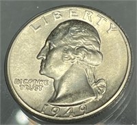 Silver U.S. Washington Quarter 1949