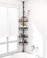ADOVEL 4 Layer Shower Caddy  3.3-9.8ft Black