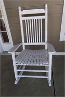 White Wooden Rocking Chair-22"W