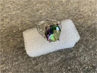 NEW Mystic Topaz and Silver Infinity Ring – Size 7