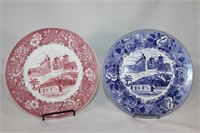 Staffordshire Ware-St. Augustine Pink / Blue Plate