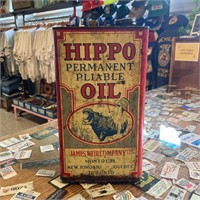 Antique Hippo Oil Canadian Tin Can
