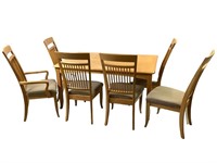 Modern Wood Table & Chairs Kitchen Set w Leaf