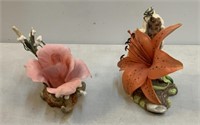 (2) Boehm Floral Figurines