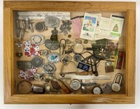 Vintage Collectibles in Large Schrock Display Case