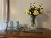 Battery operated candles in tiffany blue with