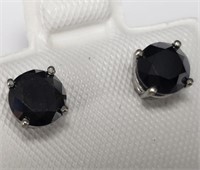 $1400 14K  Black Diamond(1.2ct) Earrings